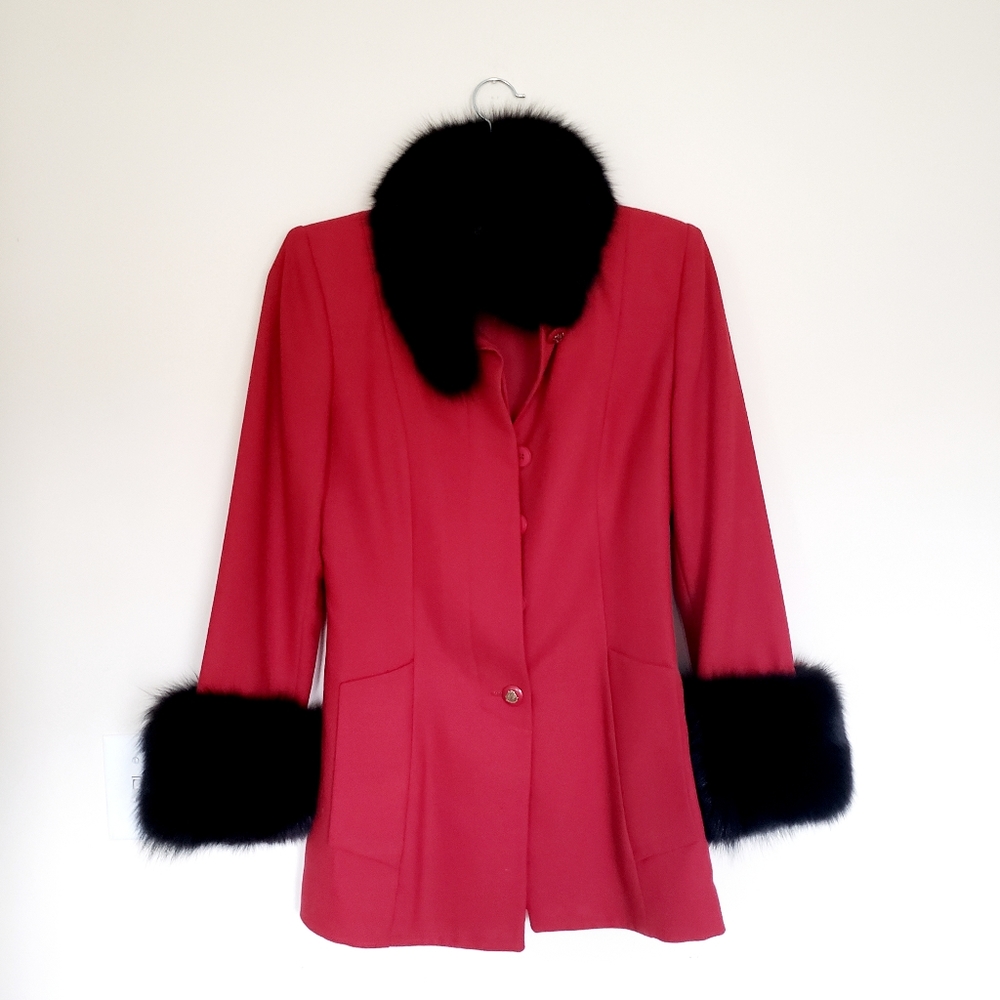Vintage Fur Accent Coat | Size 4 | George Simonton